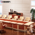 HAOSEN 68016C Upscale Veneer and Buff Leather boardroom table business work office meeting room furniture table set